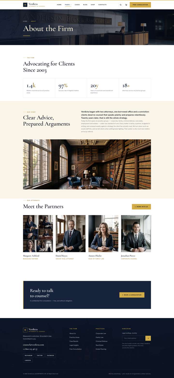 Verdicta Navy — About Us page