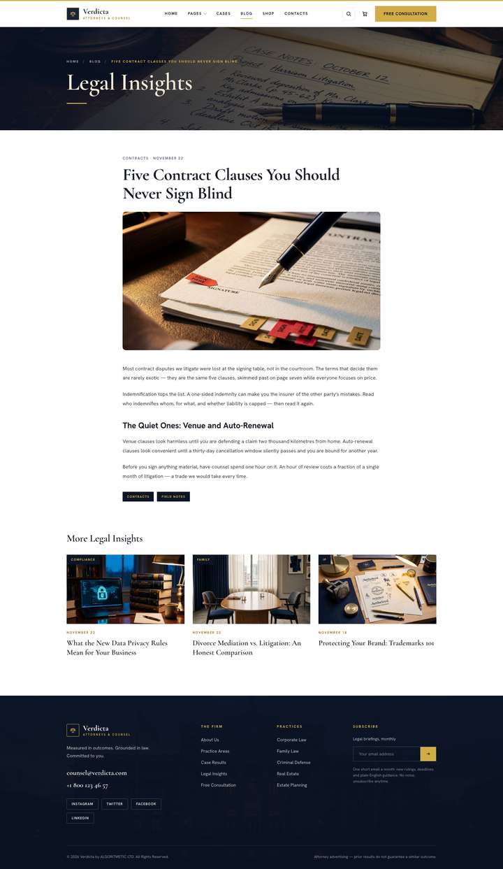 Verdicta Navy — Blog Single page