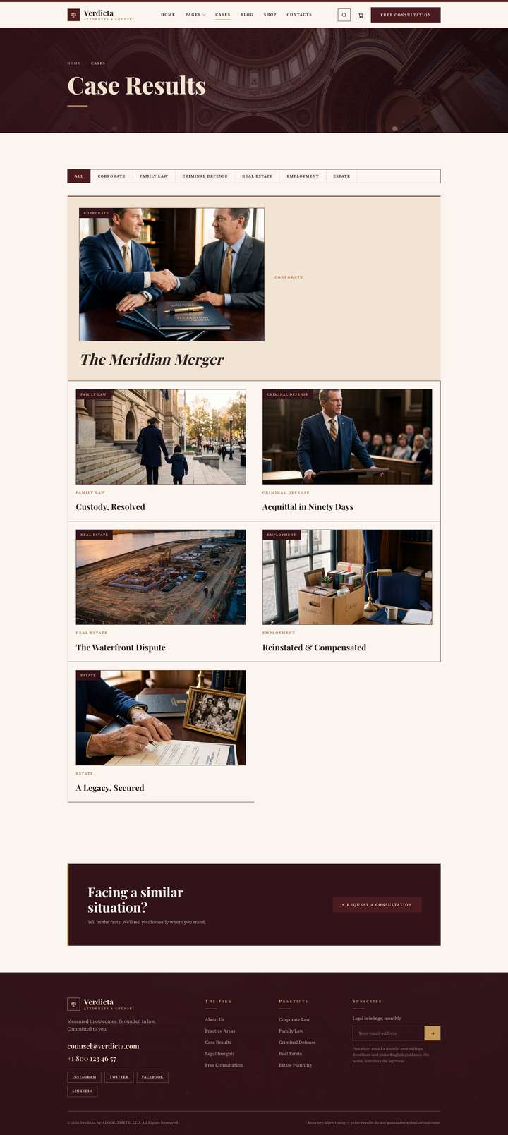 Heritage — Case Results page