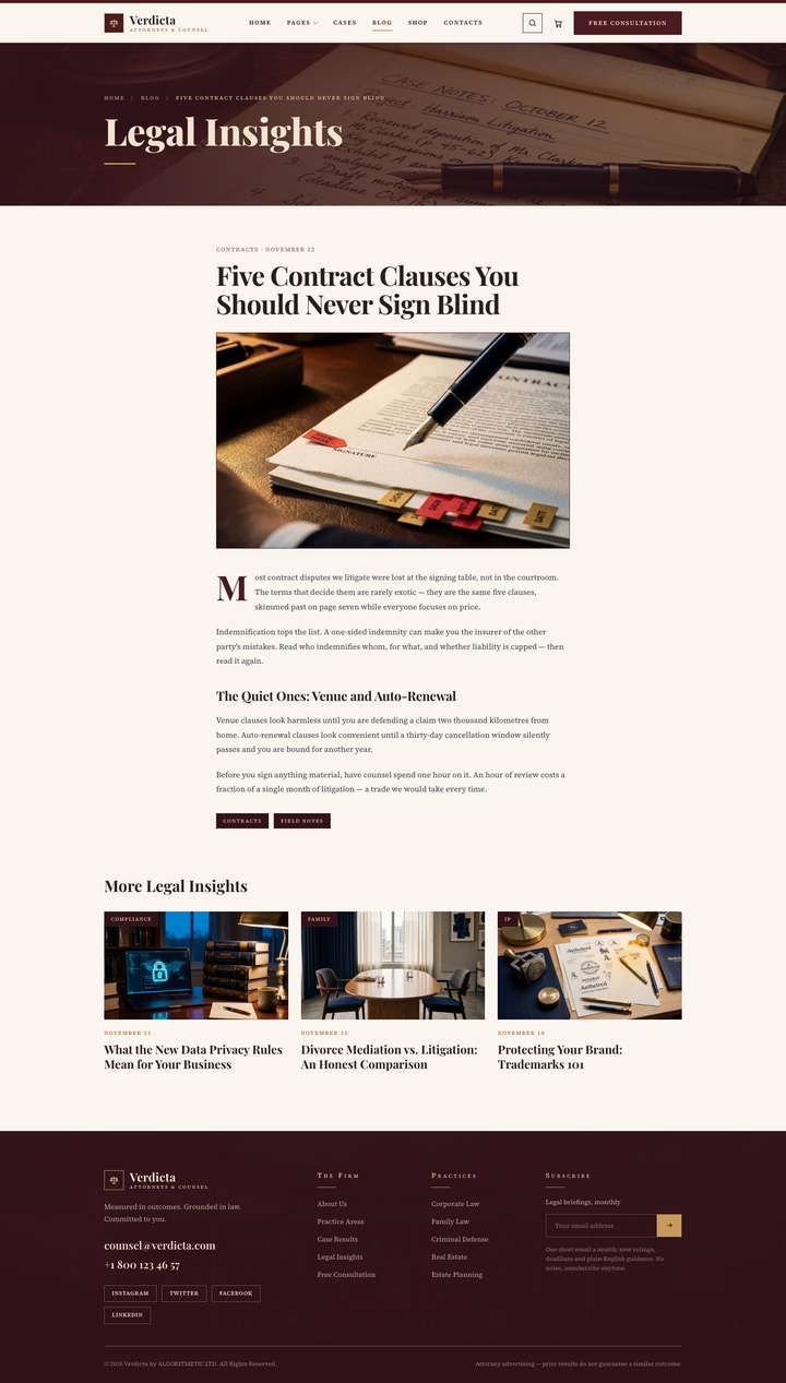 Heritage — Blog Single page