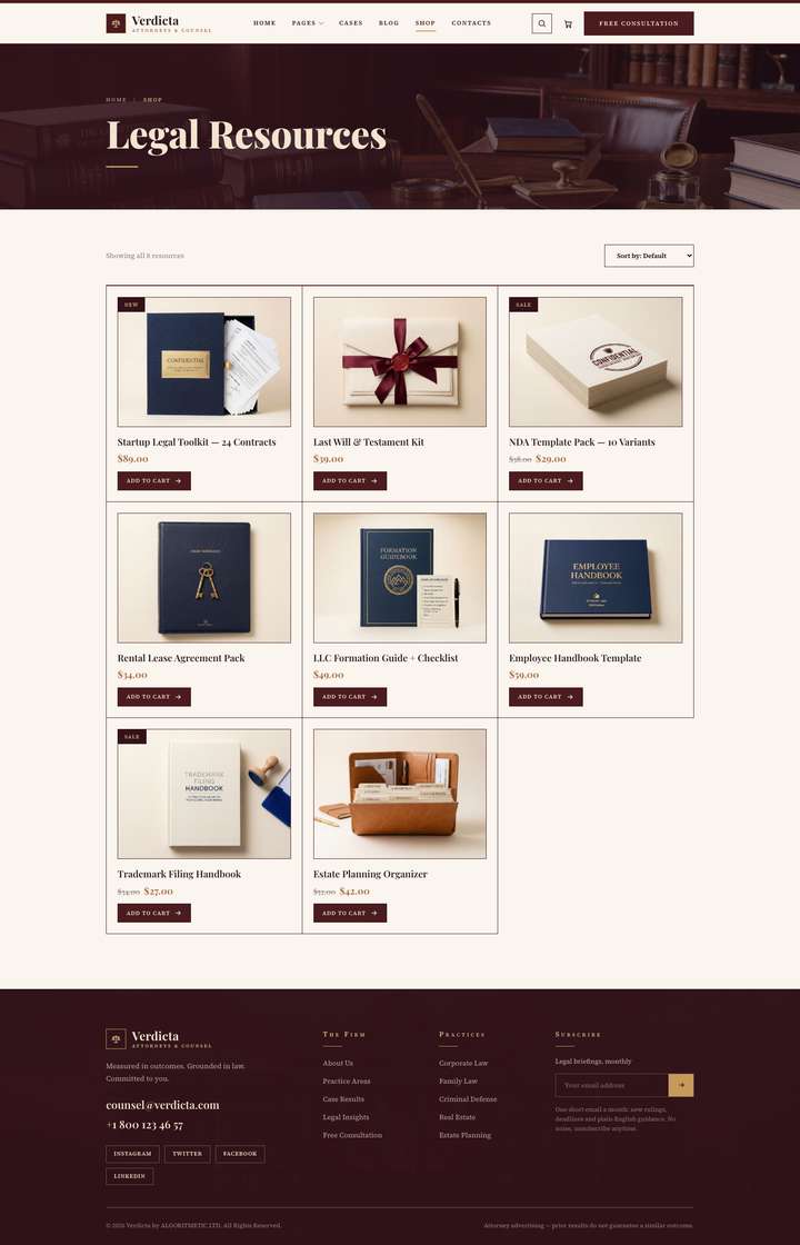 Heritage — Shop page