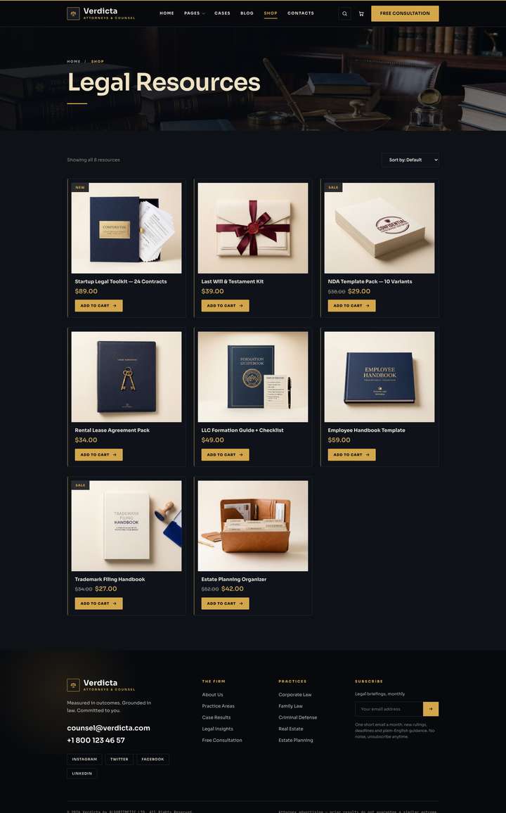 Nocturne — Shop page