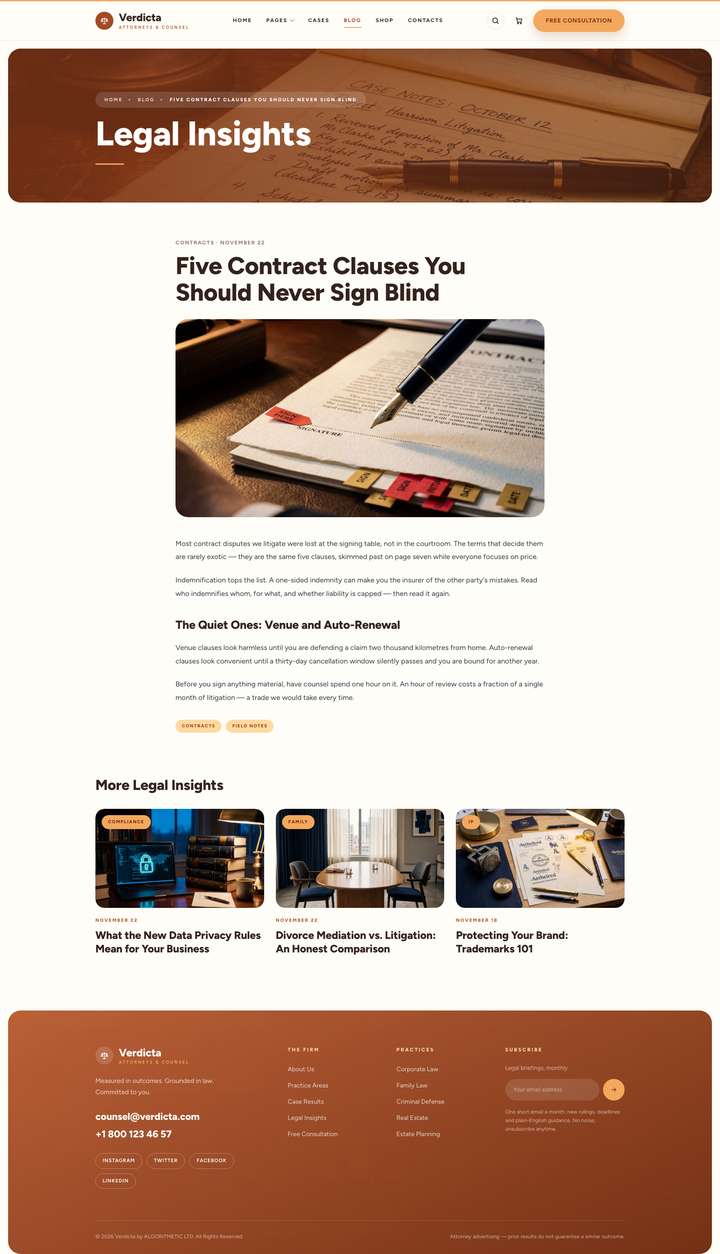 Haven — Blog Single page