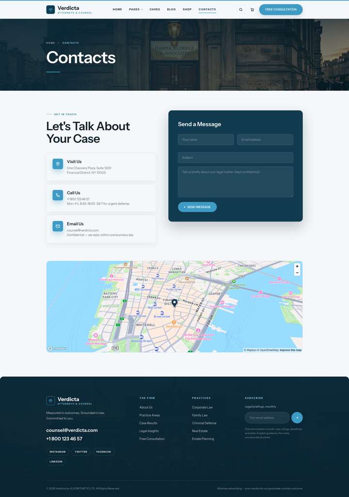 Harbor — Contacts + Map page