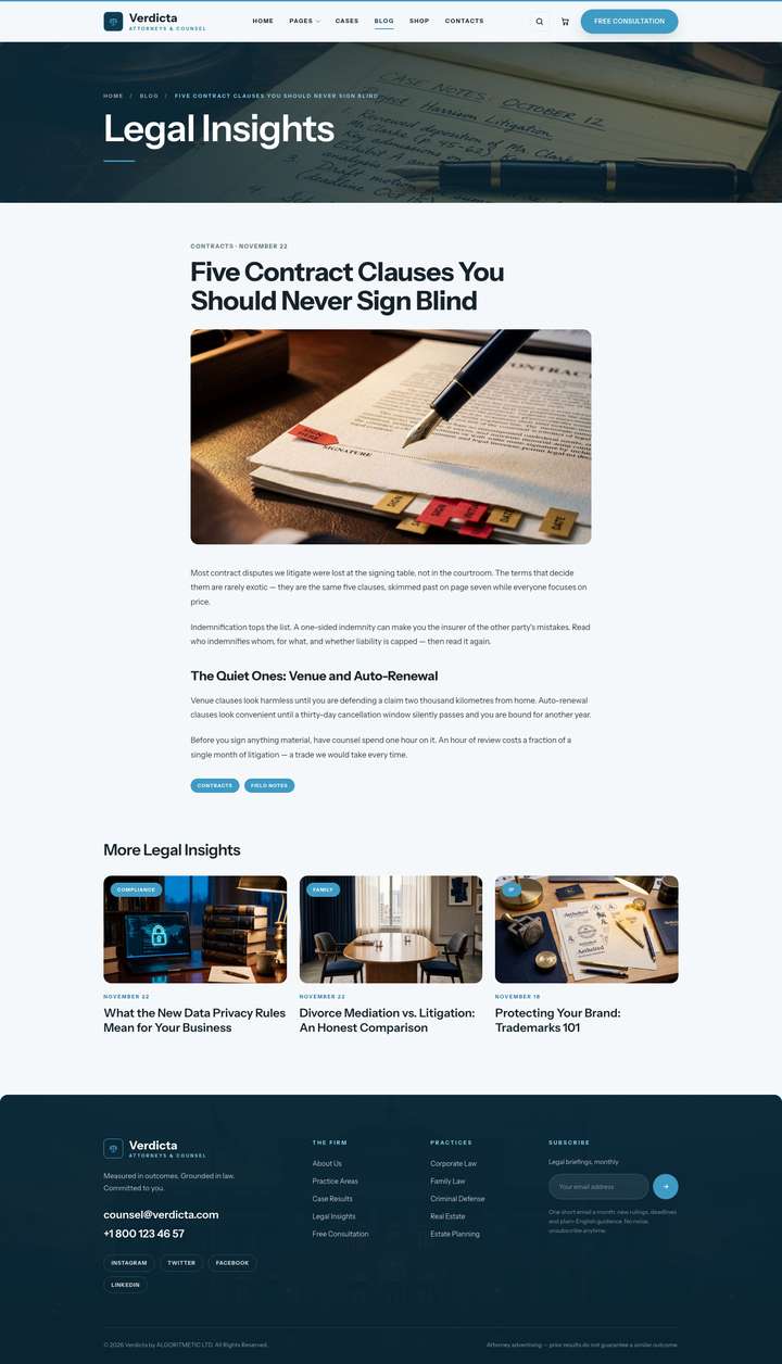 Harbor — Blog Single page