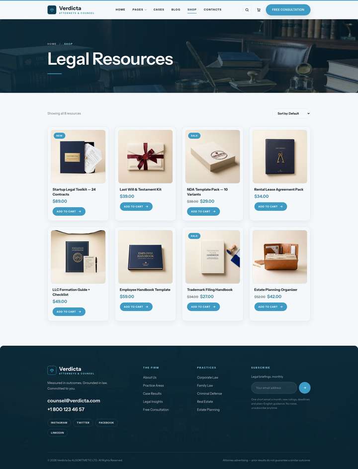 Harbor — Shop page