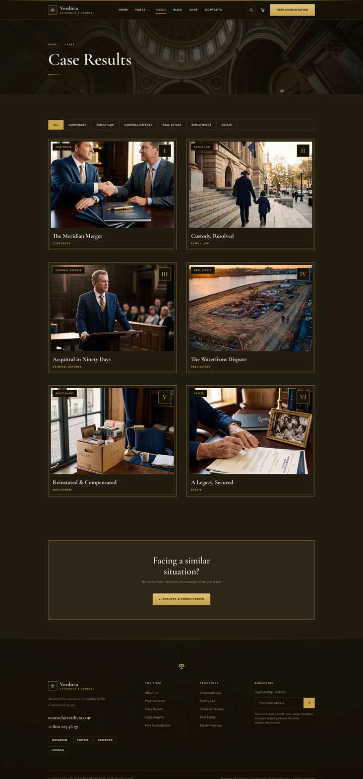 Chancery — Case Results page