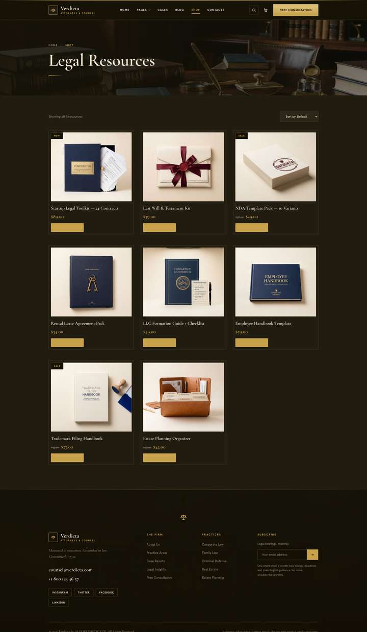 Chancery — Shop page