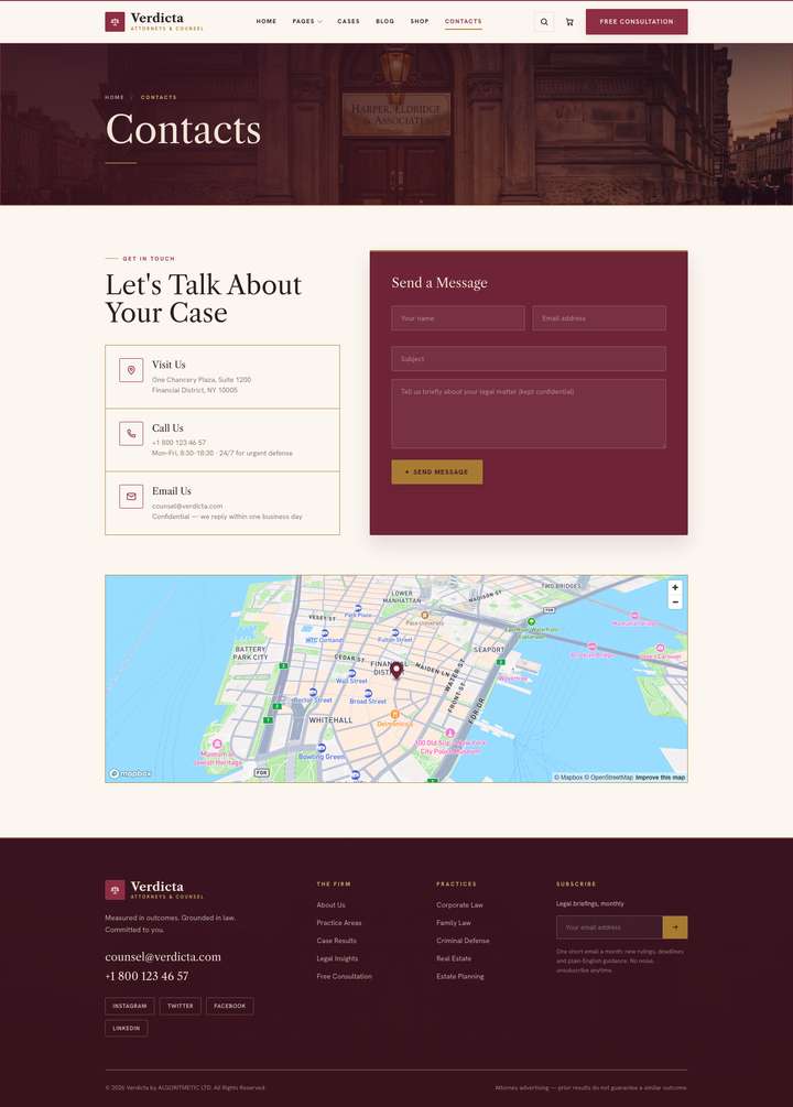 Ashcroft — Contacts + Map page