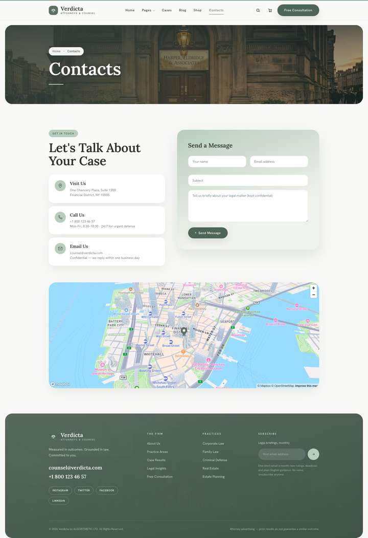 Solace — Contacts + Map page