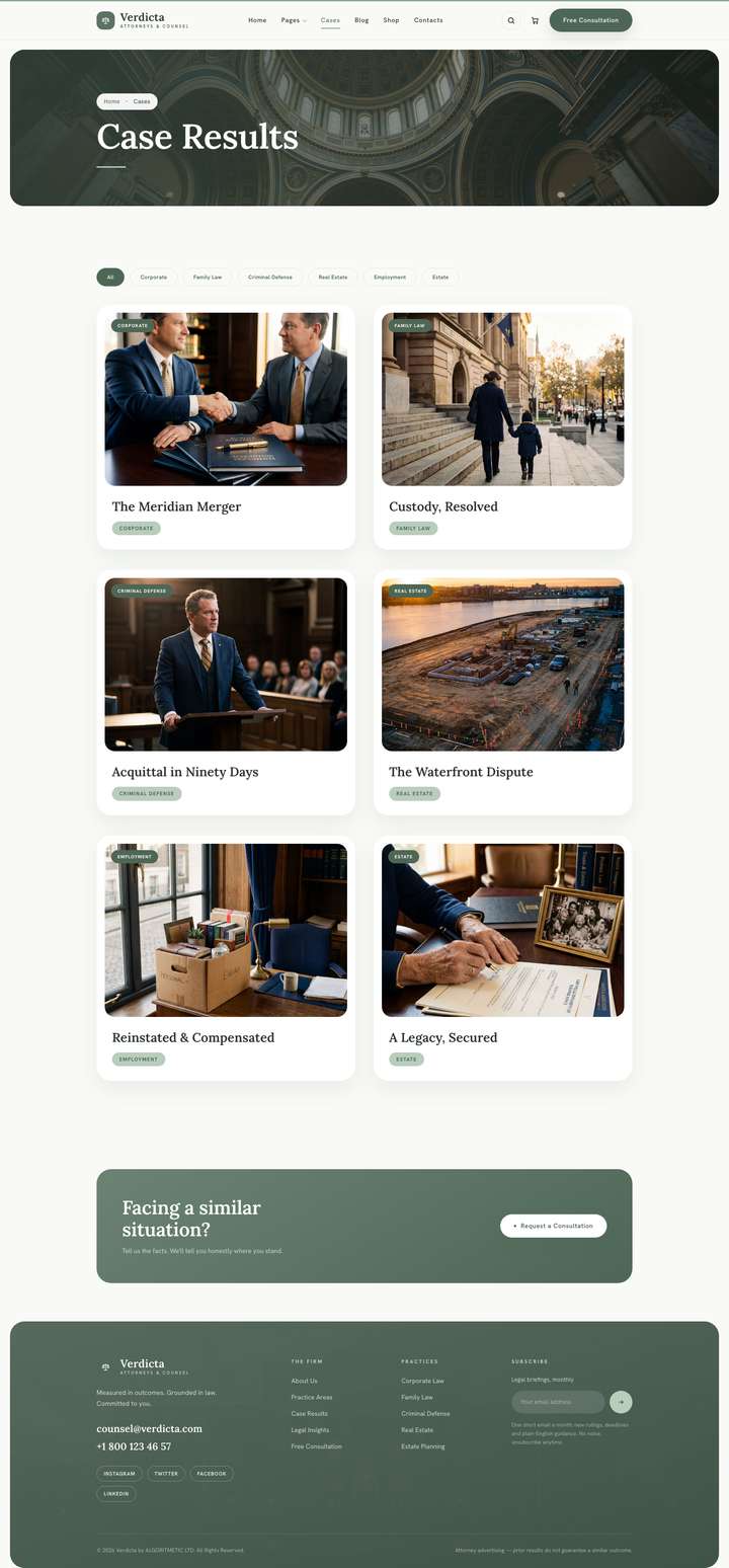 Solace — Case Results page