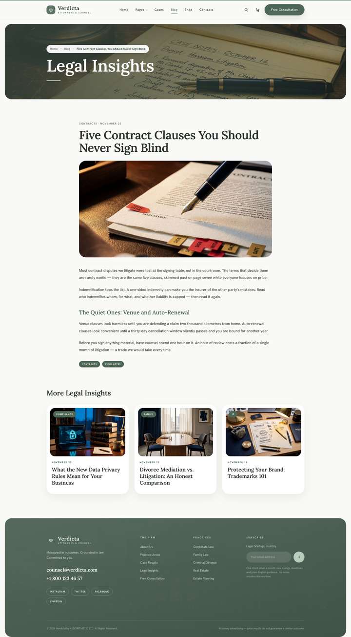 Solace — Blog Single page