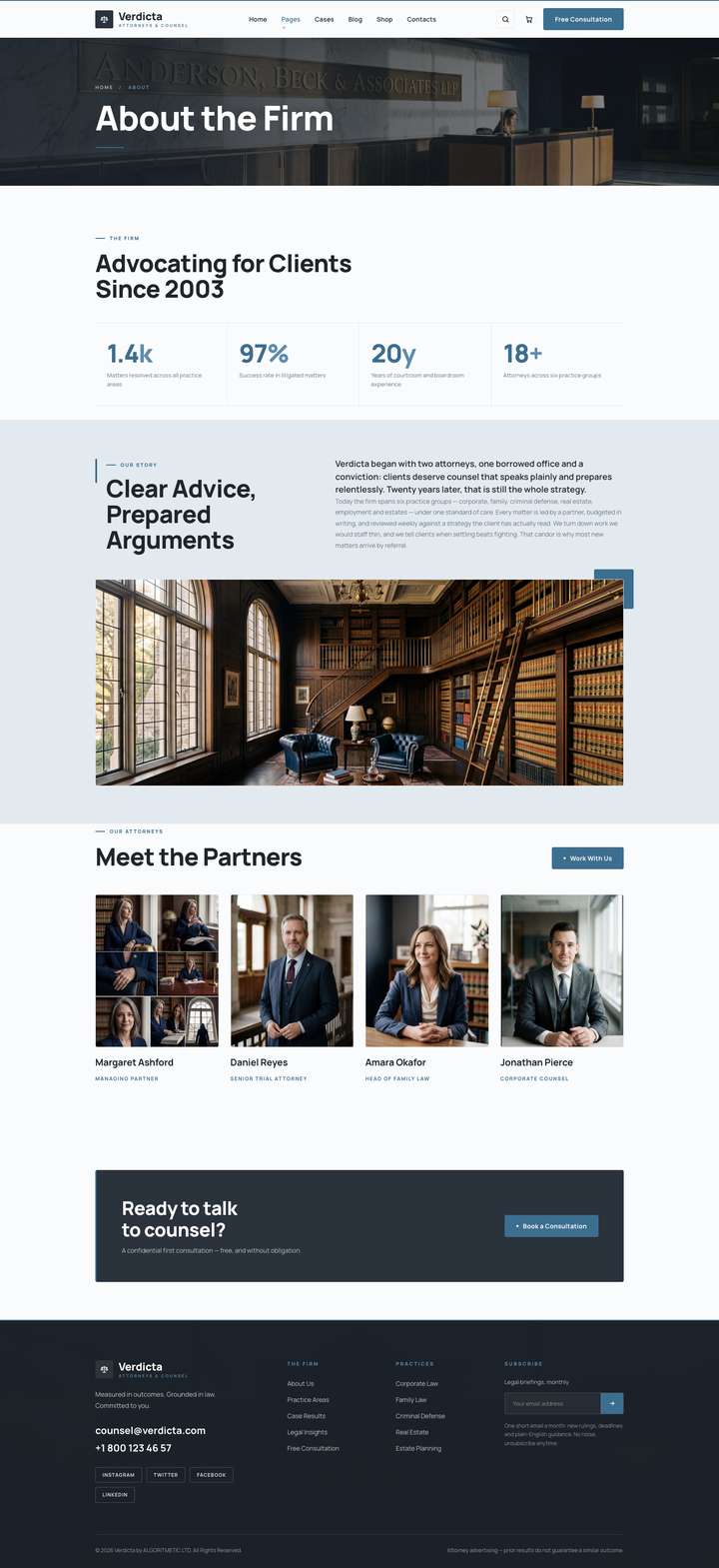 Ledger — About Us page