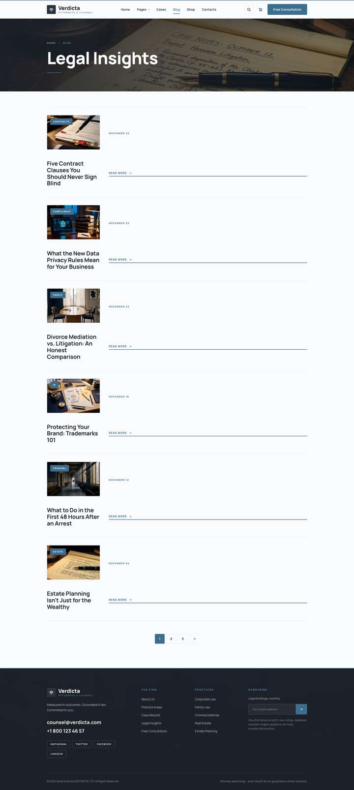 Ledger — Blog page