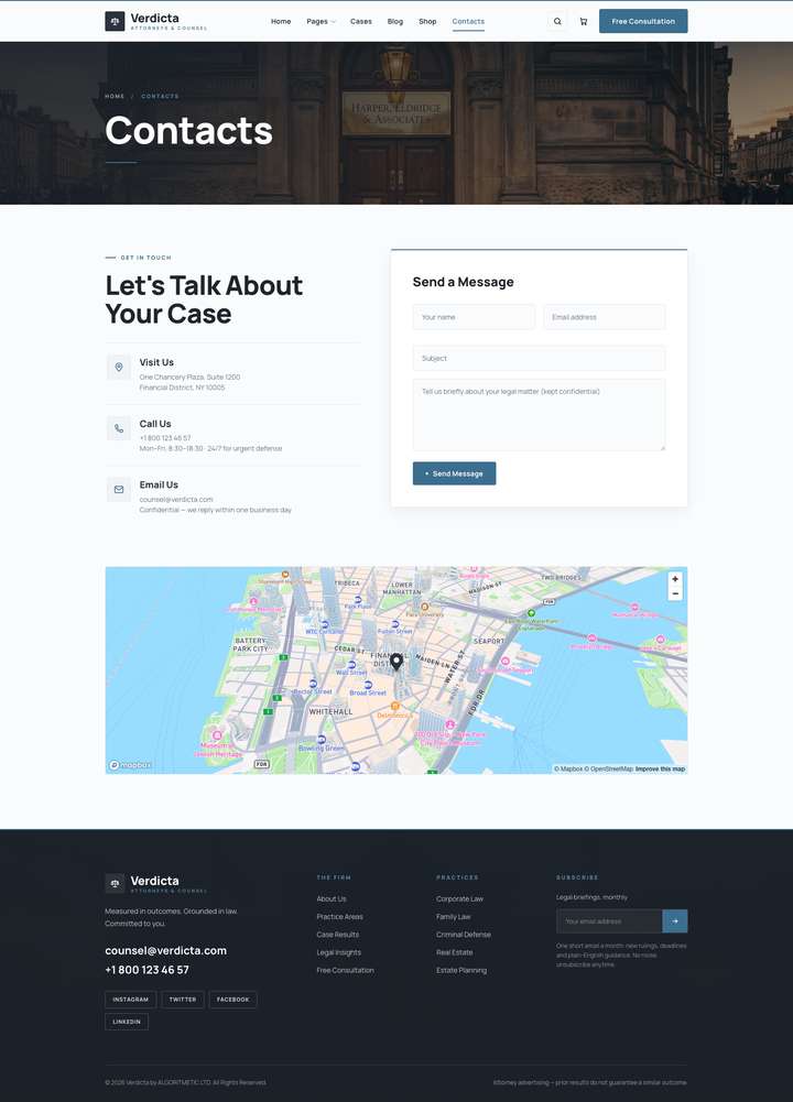 Ledger — Contacts + Map page