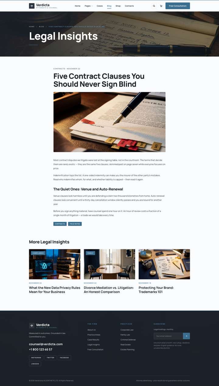Ledger — Blog Single page