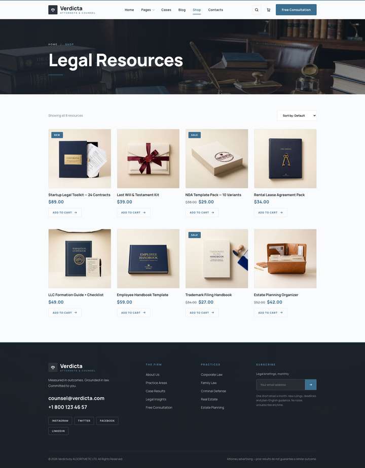 Ledger — Shop page